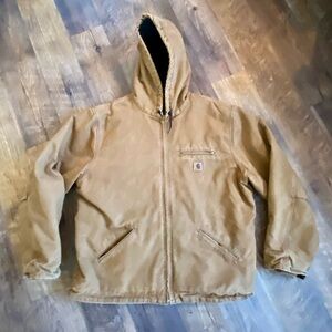 Vintage Y2K Carhartt J141 jacket Hooded distressed XL